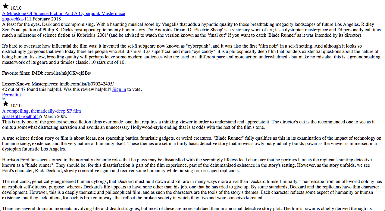 sample IMDb page AJAX